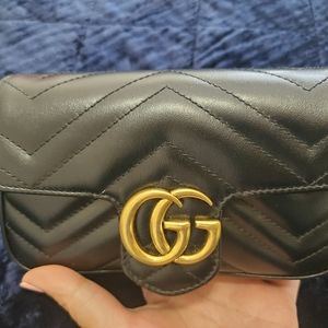 Sold - Authentic - GG Marmont matelassé leather super mini bag